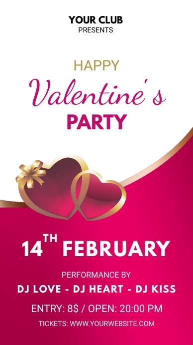 Happy valentine's party Instagram-verhaal template