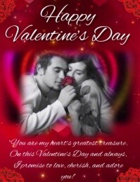 Happy Valentine’s Day,Happy Valentine’s Day 14 February card Pamflet (Letter AS) template