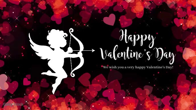 Happy Valentine's Day Amor Hearts Message Ad Film w tle na Facebooka (16:9) template