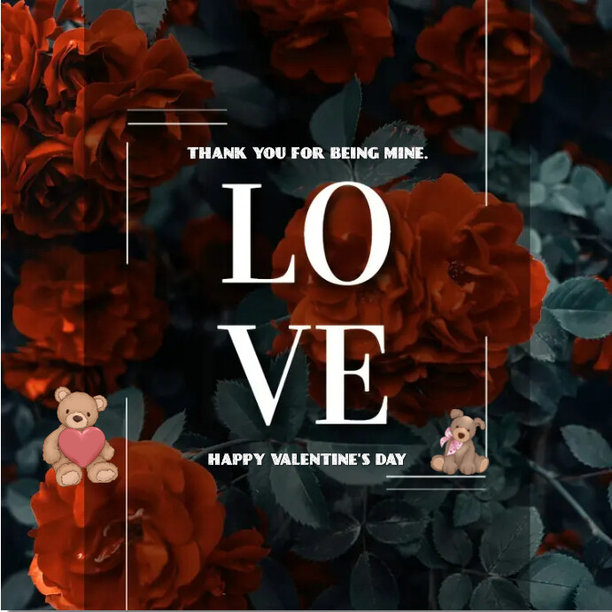 HAPPY VALENTINE'S DAY - BE MINE Instagram Post template