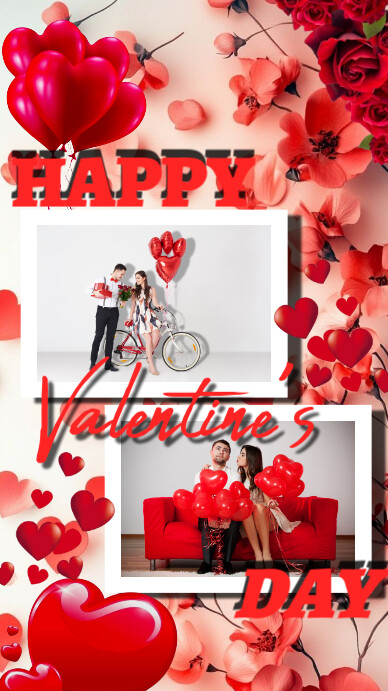 Happy Valentine's Day Couple Photo Album Instagram Story template