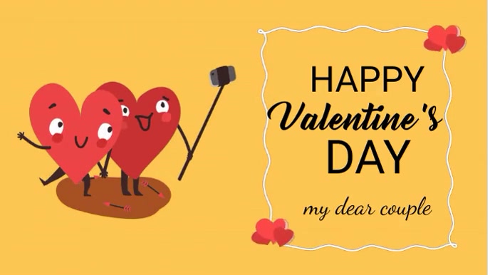 happy valentine's day Ekran reklamowy (16:9) template