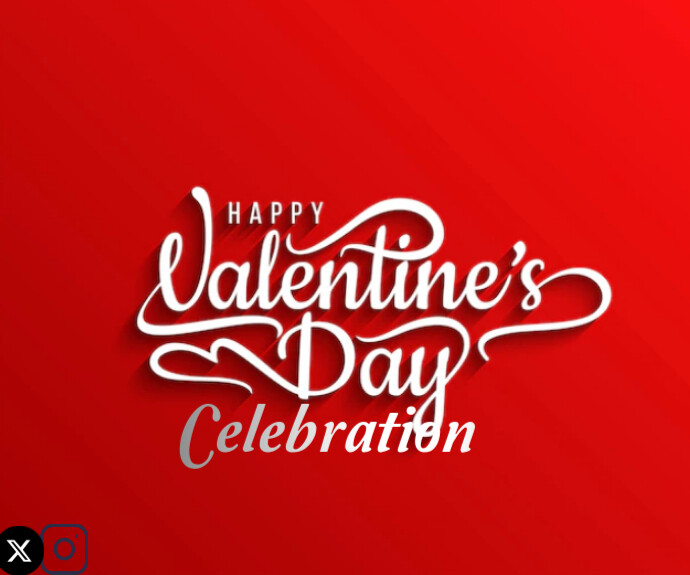 Happy Valentine's Day Medium Rectangle template