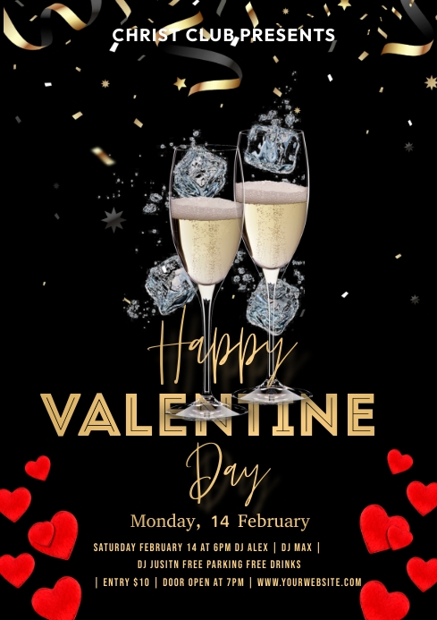 Happy Valentine's Day A4 template