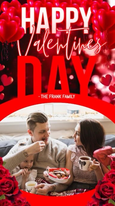 Happy Valentine's Day Family Greeting Card Instagram Story template