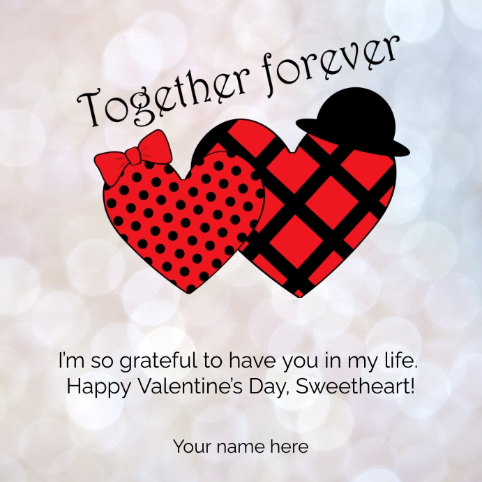 Happy Valentine's day for spouse and lover Kwadrat (1:1) template