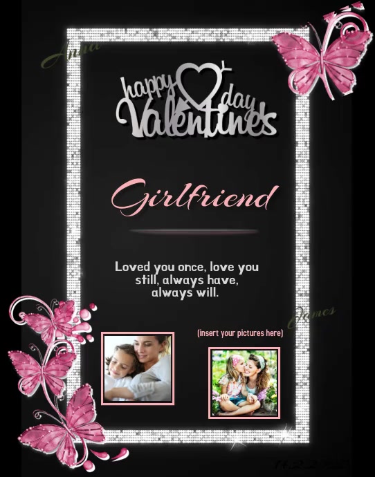 Happy Valentine's Day Girlfriend Plakat/tablica ścienna template