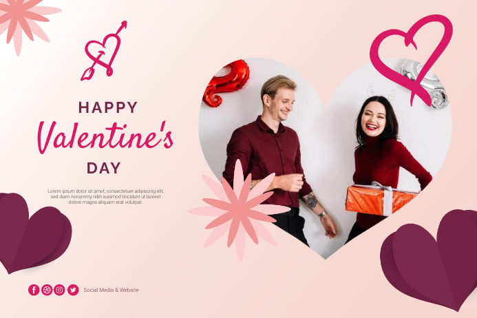 Happy Valentine's Day Greeting Poster Template | PosterMyWall