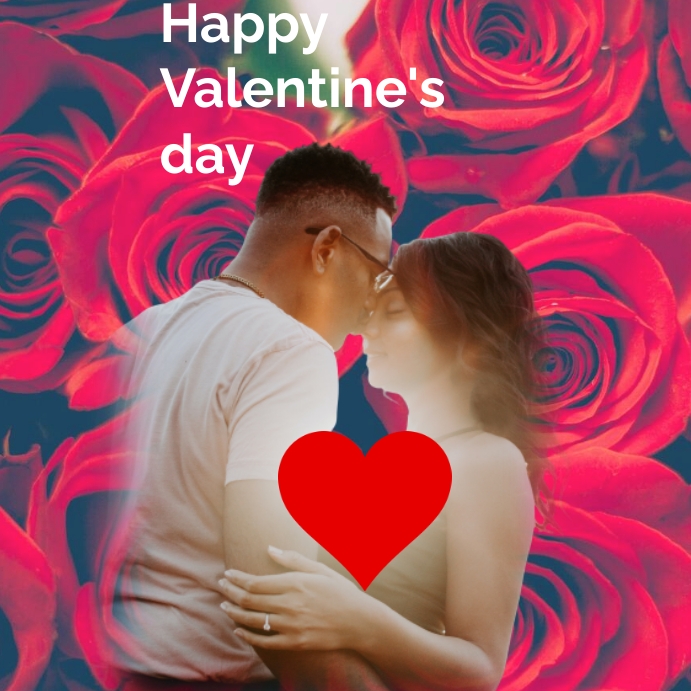 Happy Valentine's day instagram Poster template