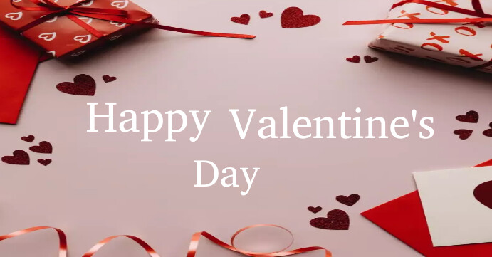 Happy Valentine's day online greeting cards Facebook Event Cover template