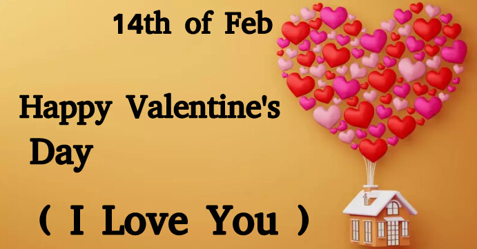 Happy Valentine's day online greeting cards Facebook Event Cover template