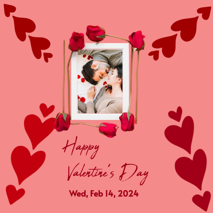Happy Valentine's Day Picture Frame Instagram Post template