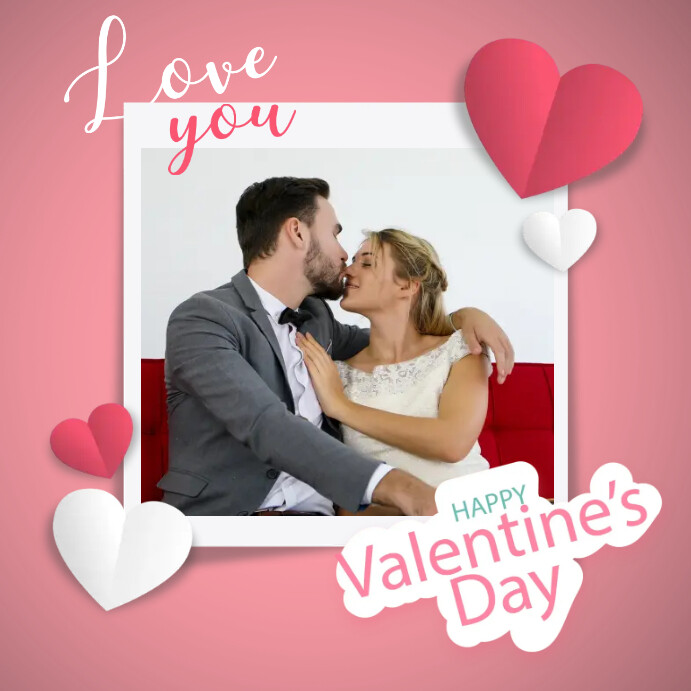 happy valentine's day post template | PosterMyWall