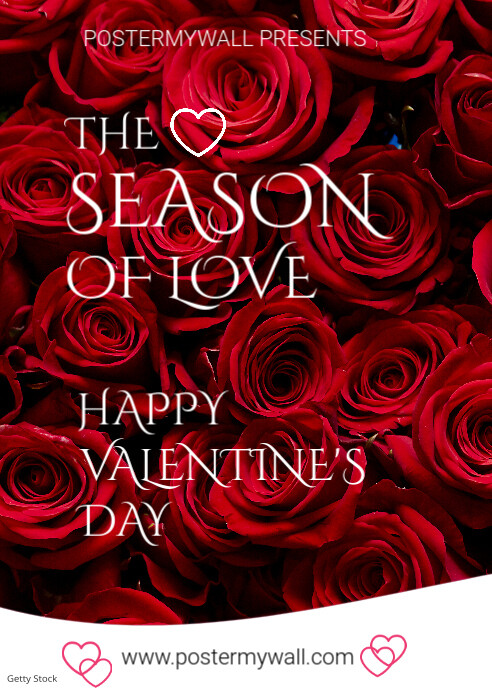 Happy valentine's day poster A6 template