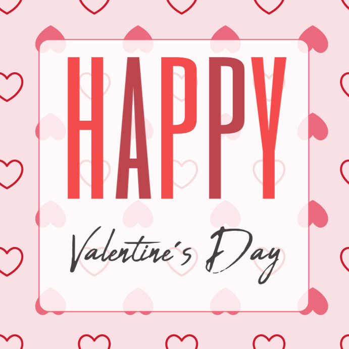 Happy Valentine's Day printable tag Instagram Post template