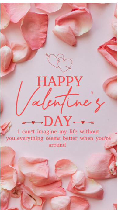 Happy valentine's day social media post Instagram Story template