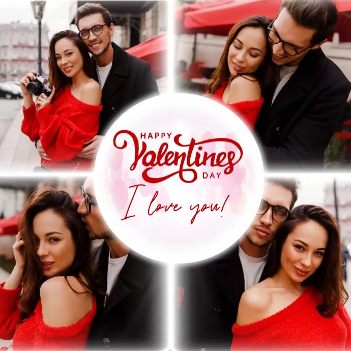 HAPPY VALENTINE'S DAY square template Квадрат (1 : 1)