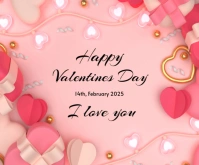Happy Valentine's Day Template 2025 Rectángulo Mediano