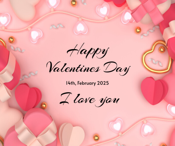 Happy Valentine's Day Template 2025 Medium Rectangle