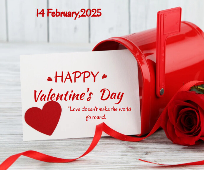 Happy Valentine's Day Template 2025 Medium Rectangle