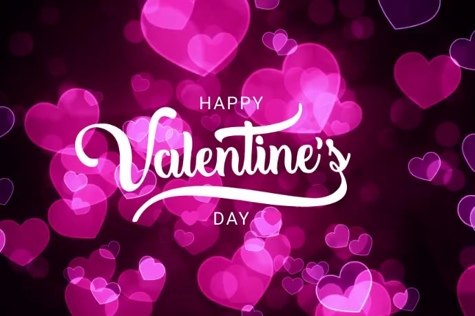 Happy Valentine's Day Video Banner 4' × 6' template
