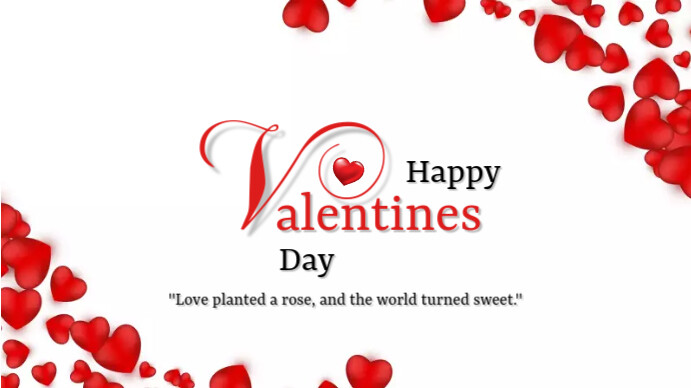 HAPPY VALENTINE'S DAY wish card (3) Ekran reklamowy (16:9) template