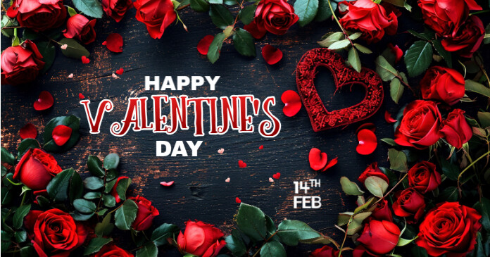 Happy valentine's day wish Facebook Shared Image template