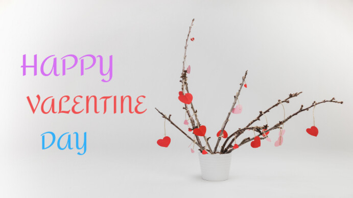 Happy valentine day floral design template