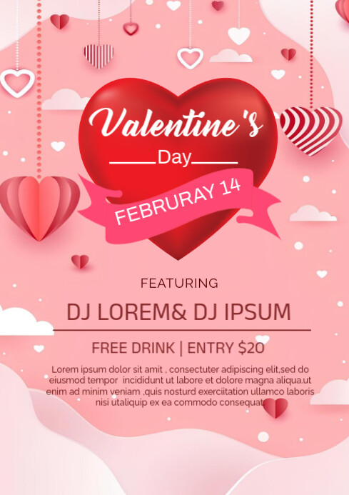 Happy Valentine Day Poster A1 template