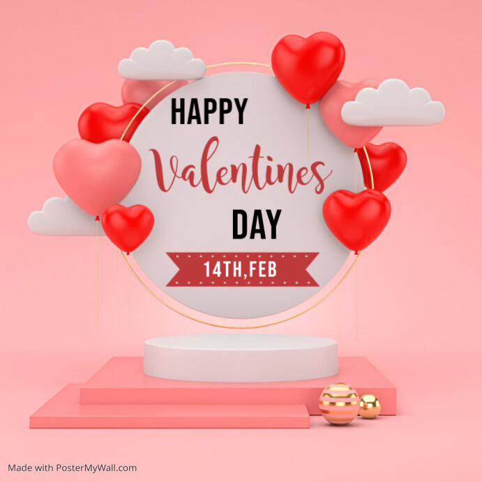 Happy valentine day poster ad design Template | PosterMyWall