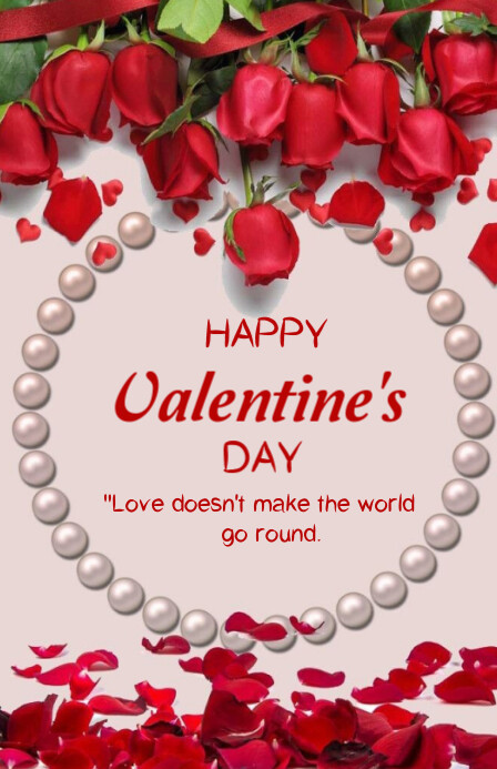 Happy Valentine Day template 2025 Tablóide