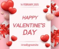 Happy Valentine Day template 2025 Mittelgroßes Rechteck