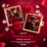 Happy valentines day card Instagram Post template