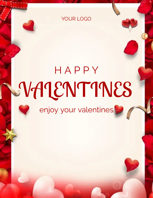 Happy valentines day Flyer (US-Letter) template