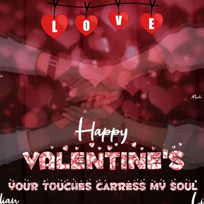 Happy Valentine Day Lettering Postcard Stock Illustration