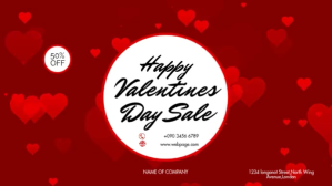 Red Valentine's Day Sale Ecrã digital Template