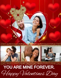Happy valentines day family collage design Flyer (US Letter) template