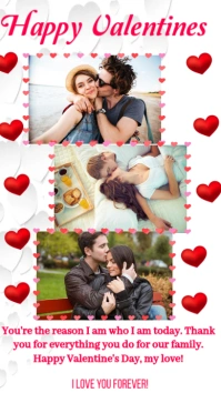 Happy valentines day family collage design WhatsApp na Status template