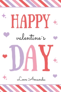 Happy Valentines Day Gift Tag Banner 4' × 6' template