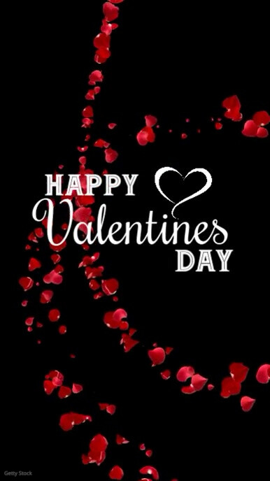 Happy Valentines Day Greeting card Roses Instagram Story template