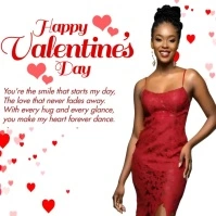Happy Valentines day greeting card video Square (1:1) template