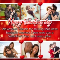 Happy valentines day photo collage flyer Instagram na Post template