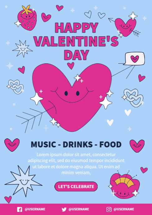 Happy Valentines Day Poster Template | PosterMyWall