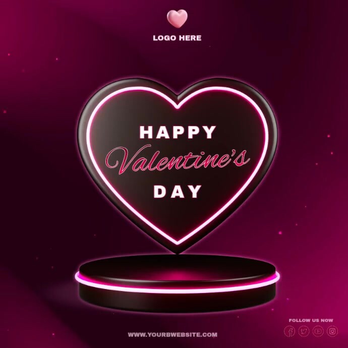 Happy Valentines Day Social Media post template