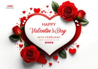Happy Valentins day Postal template