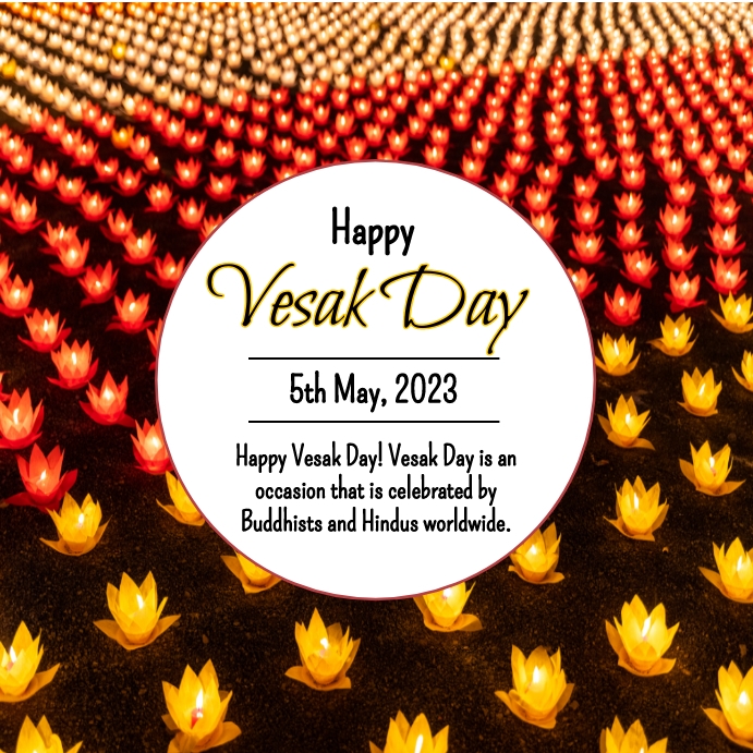 happy vesak day,vesak day celebration Instagram Post template