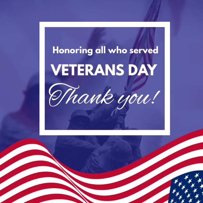 Plantilla de HAPPY VETERAN'S DAY VIDEO POSTER PosterMyWall