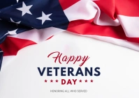 Happy Veterans Day Postcard template