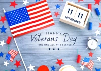 Happy Veterans Day Postcard template