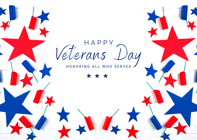 Happy Veterans Day Postkarte template